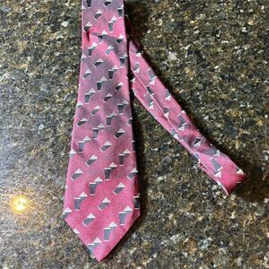 *3/$15 Patrick Francis Men's Silk Tie Multicolor Geometric Pattern